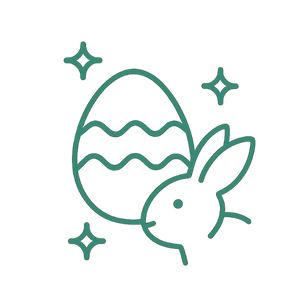 Home 9 Easter entertainment icon with minimalist egg outline